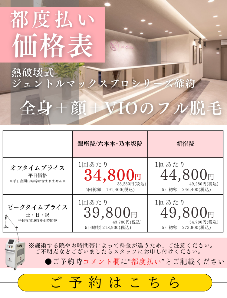 美容皮膚科アイエスクリニック 都度払いプラン