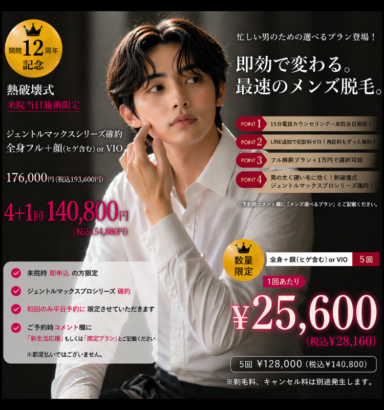 2026年 美容皮膚科アイエスクリニック メンズ医療脱毛