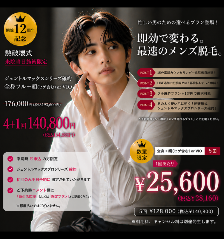 2026年 美容皮膚科アイエスクリニック メンズ医療脱毛